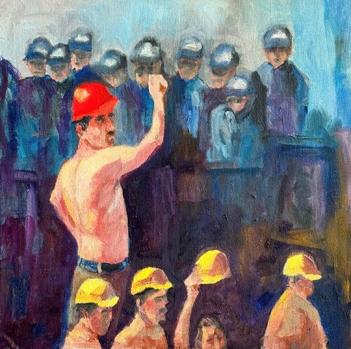 Miners by Zeynep Sebla Elbir, Painting for Sale on Select