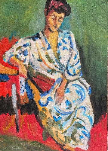 Woman in a Shawl von Zeynep Sebla Elbir, Malerei kaufen auf Select