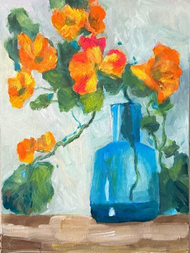 Orange Flowers von Zeynep Sebla Elbir, Malerei kaufen auf Select