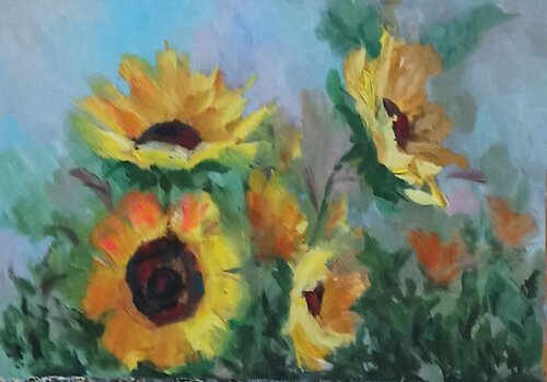 Sunflowers von Zeynep Sebla Elbir, Malerei kaufen auf Select