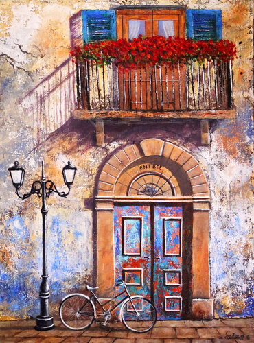 Echoes Beneath Parisian Shutters by Joe Marais, Painting for Sale on Select