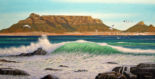 Beacon of Hope - Table Mountain - Cape Town von Joe Marais, Malerei kaufen auf Select