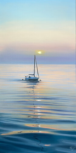 Sunset's Embrace by Eva Volf, Painting for Sale on Select