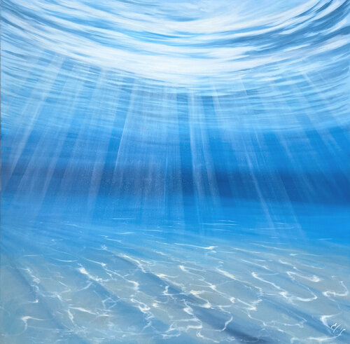 The Calmness of Blue by Eva Volf, Painting for Sale on Select