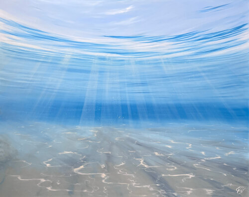 The Serenity of Blue by Eva Volf, Painting for Sale on Select