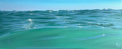 Reflection of a Blue Sky by Eva Volf, Painting for Sale on Select