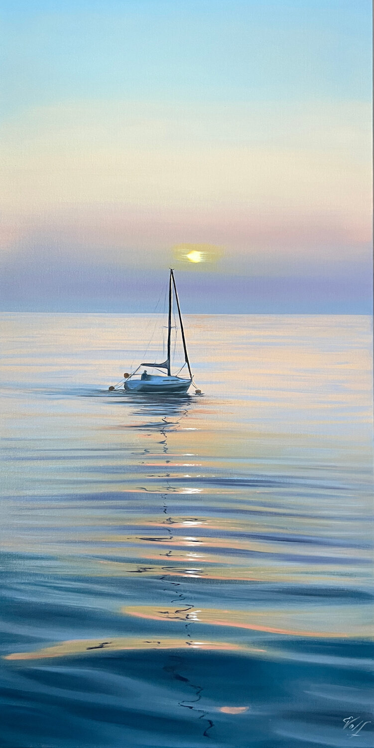 Sunset's Embrace Eva Volf Original painting for sale