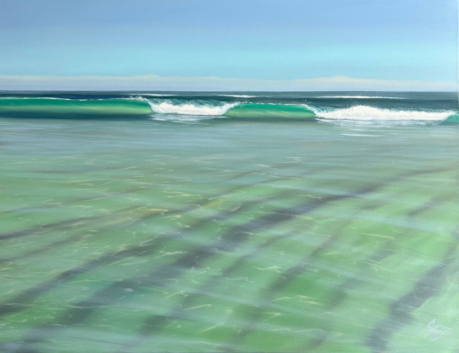 Between Wave and Shore Eva Volf Original painting for sale