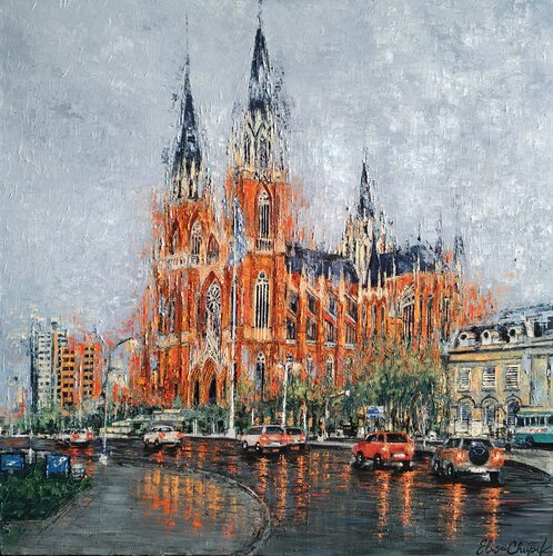 Catedral de La Plata, Buenos Aires, Argentina von Elisa Chupik, Malerei kaufen auf Select