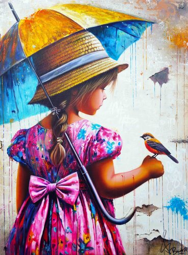 La Promesse de l'Oiseau by Vincent Bardou, Painting for Sale on Select