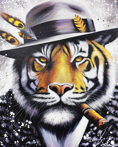 Tiger Mafia by Vincent Bardou, Painting for Sale on Select