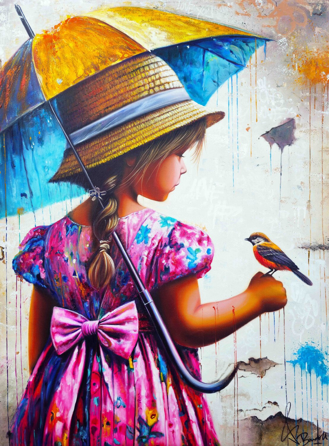 La Promesse de l'Oiseau Vincent Bardou Original painting for sale