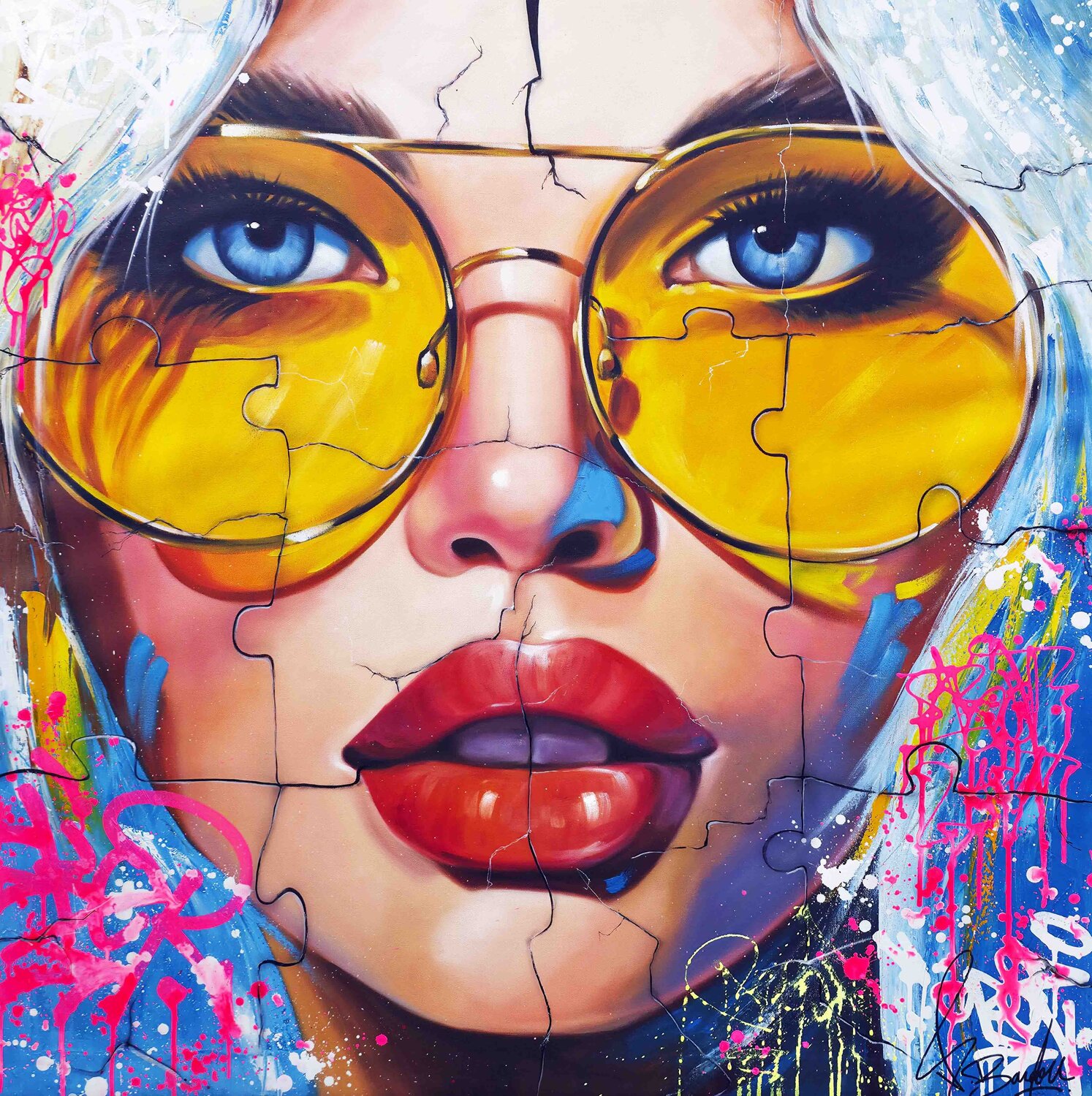 Street Soul Puzzle Vincent Bardou Original painting for sale
