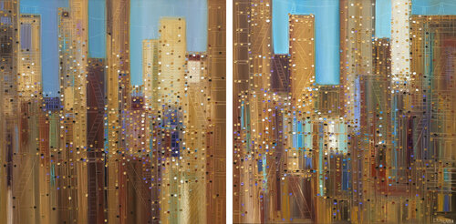 Urban Empire (diptych) by Ekaterina Ermilkina, Painting for Sale on Select