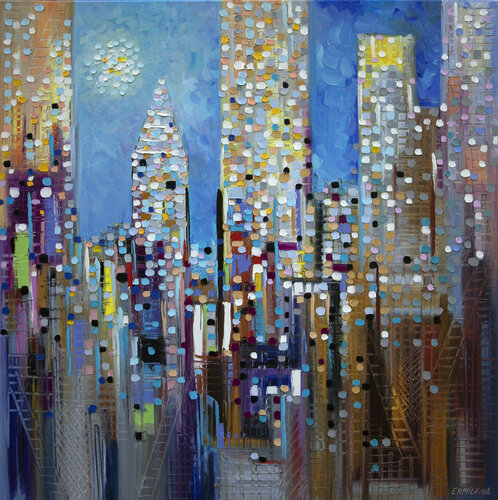 Sun Over The City by Ekaterina Ermilkina, Painting for Sale on Select