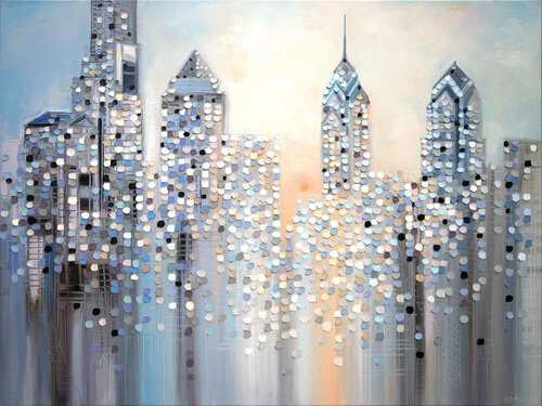 Sunrise In Philadelphia by Ekaterina Ermilkina, Painting for Sale on Select
