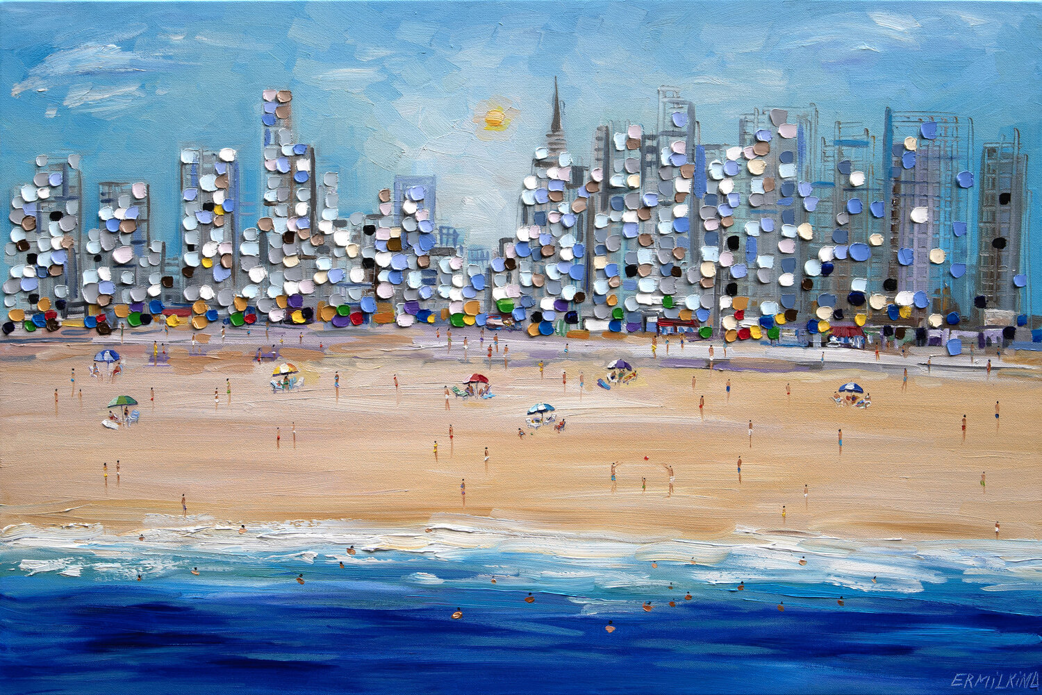 City Beach Ekaterina Ermilkina Original painting for sale