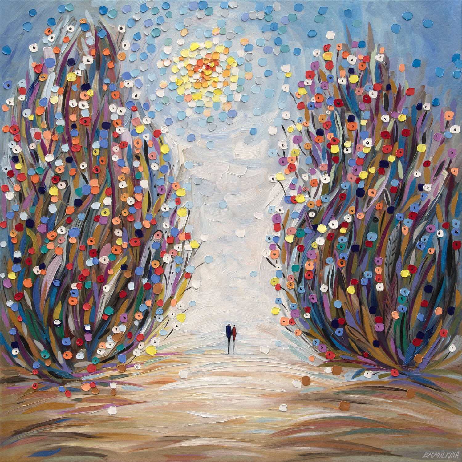 Among Flowers Ekaterina Ermilkina Original painting for sale