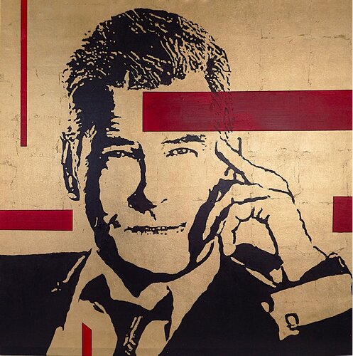 Pierce Brosnan 2 GR  100 100 by Rudi Art Peters, Painting for Sale on Select