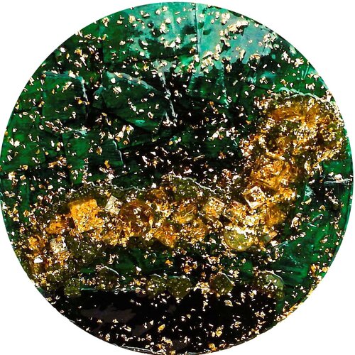 Gold River 24 Karat grün 50-25-01 by Rudi Art Peters, Painting for Sale on Select