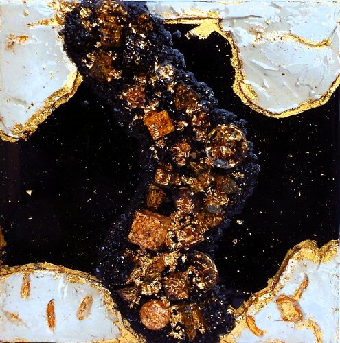 Gold River 24 Karat black  40-25-01 by Rudi Art Peters, Painting for Sale on Select