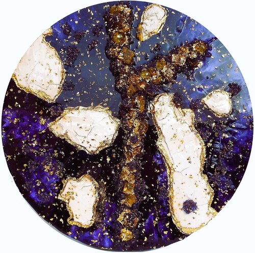 Gold River 24 Karat violett 73-25-01 by Rudi Art Peters, Painting for Sale on Select