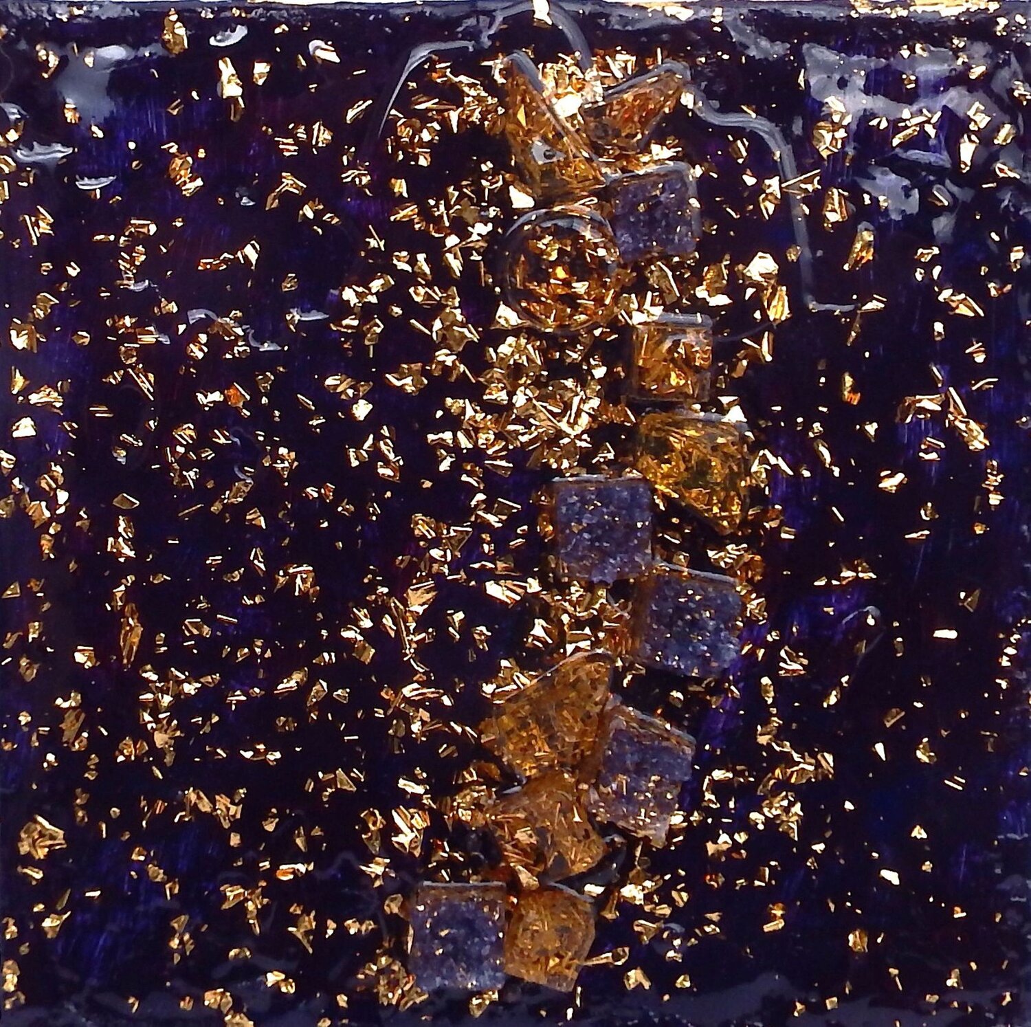 Gold River 24 Karat violet mini 30-25-01 Rudi Art Peters Original painting for sale
