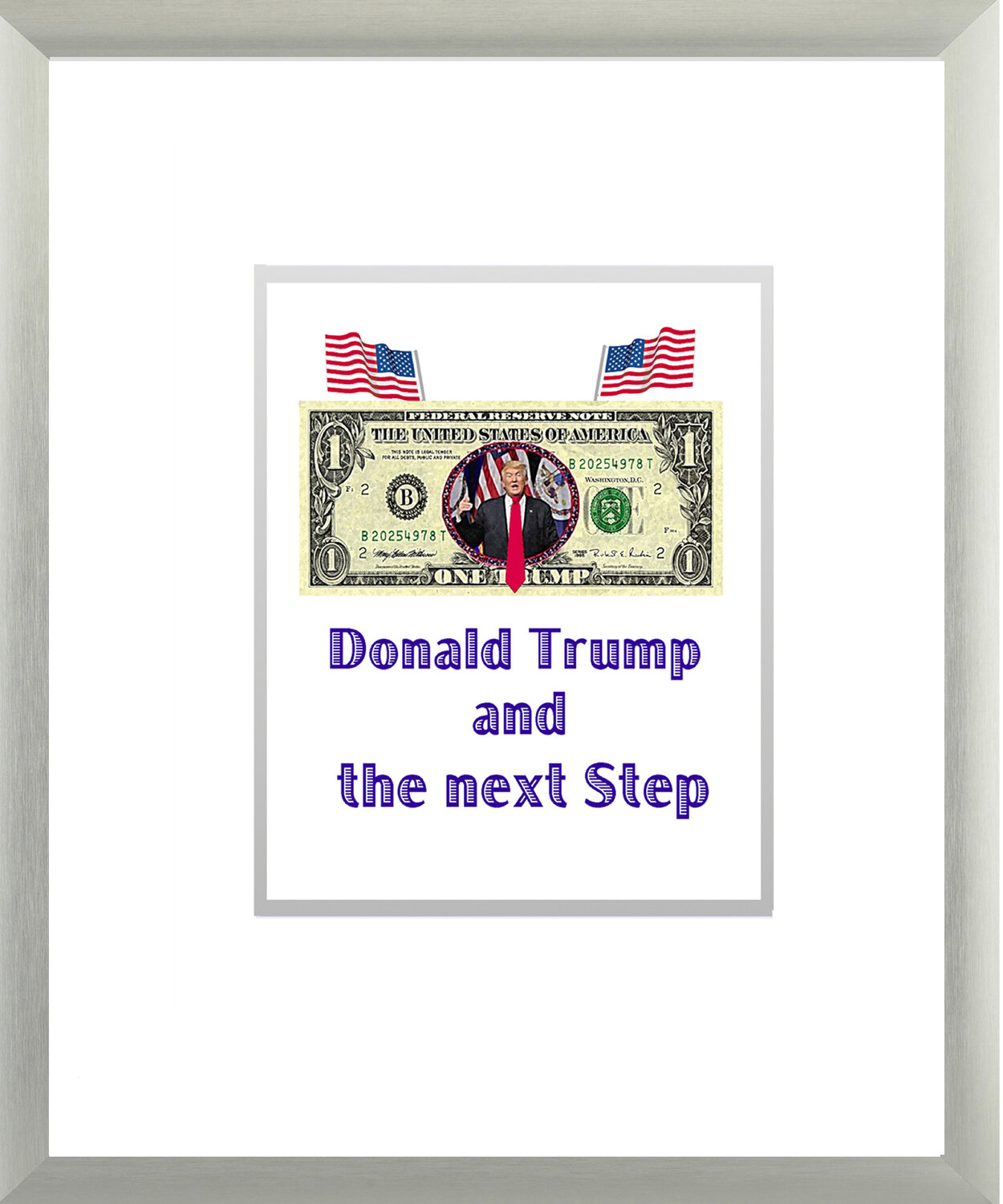 Donald Trump and the next Step Rudi Art Peters Original painting for sale
