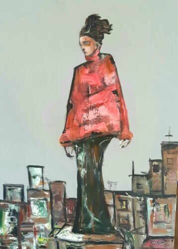 Ros por los tejados by Roberto Gutiérrez Currás, Painting for Sale on Select