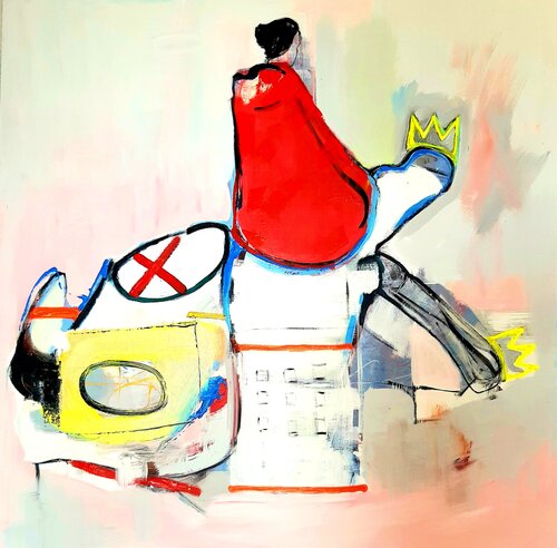 La patada by Roberto Gutiérrez Currás, Painting for Sale on Select
