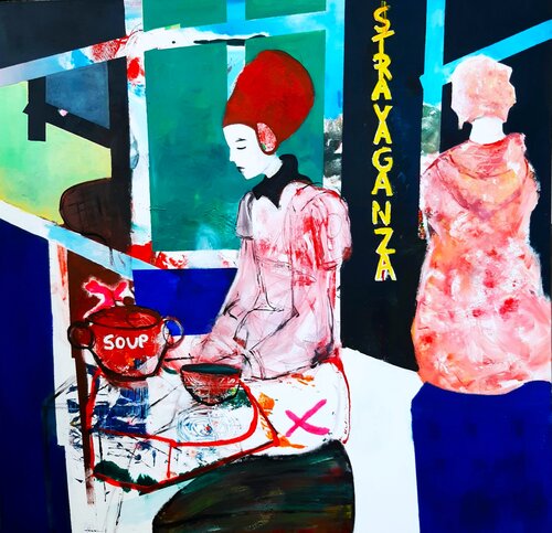 Pagar la sopa o las edades del arte by Roberto Gutiérrez Currás, Painting for Sale on Select