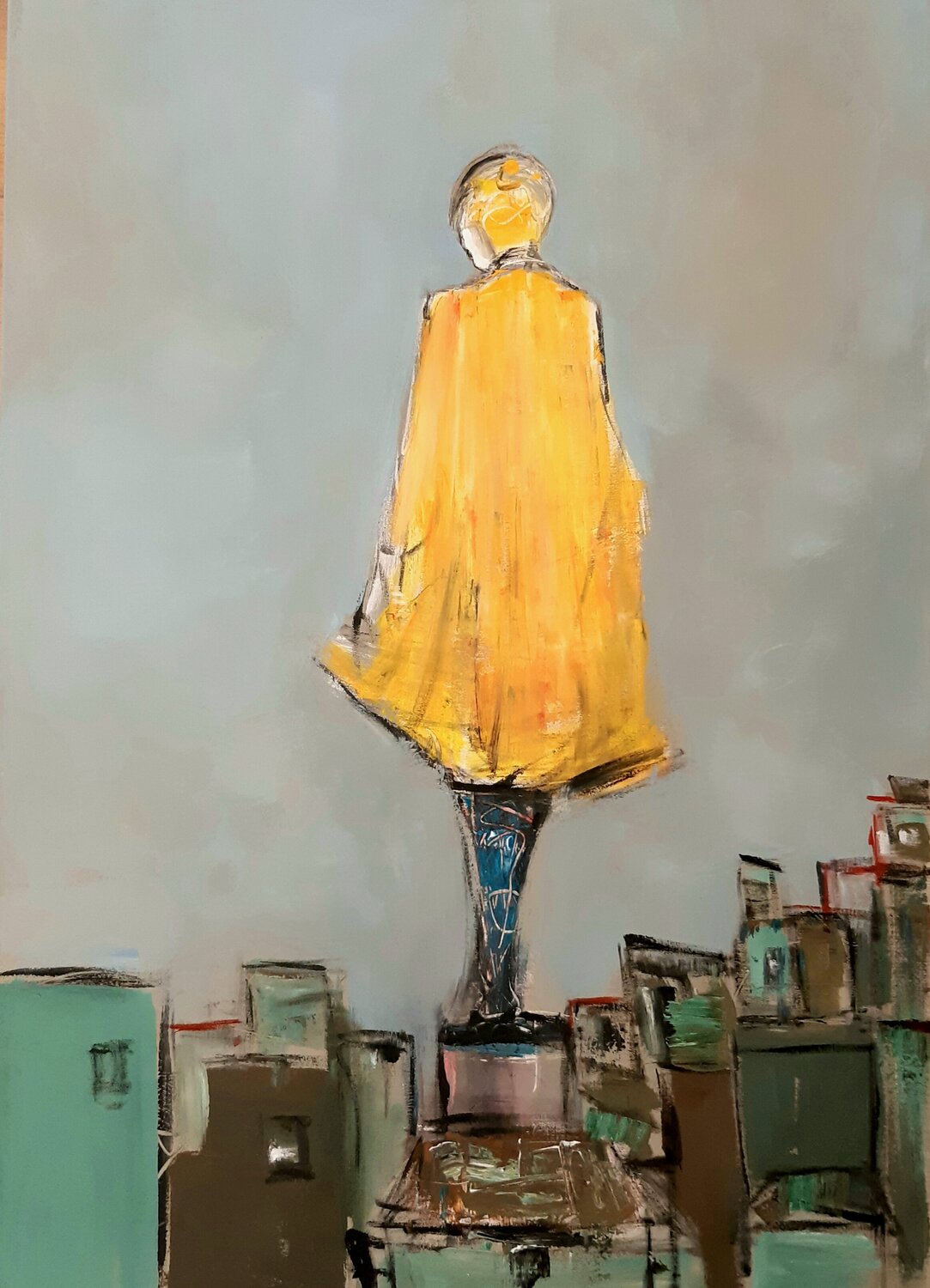 La Maga en los tejados Roberto Gutiérrez Currás Original painting for sale
