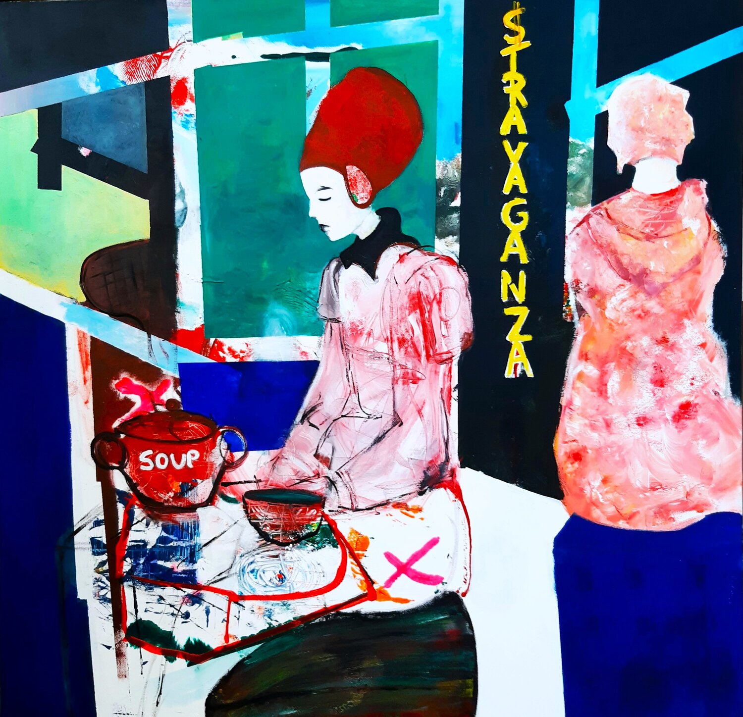 Pagar la sopa o las edades del arte Roberto Gutiérrez Currás Original painting for sale