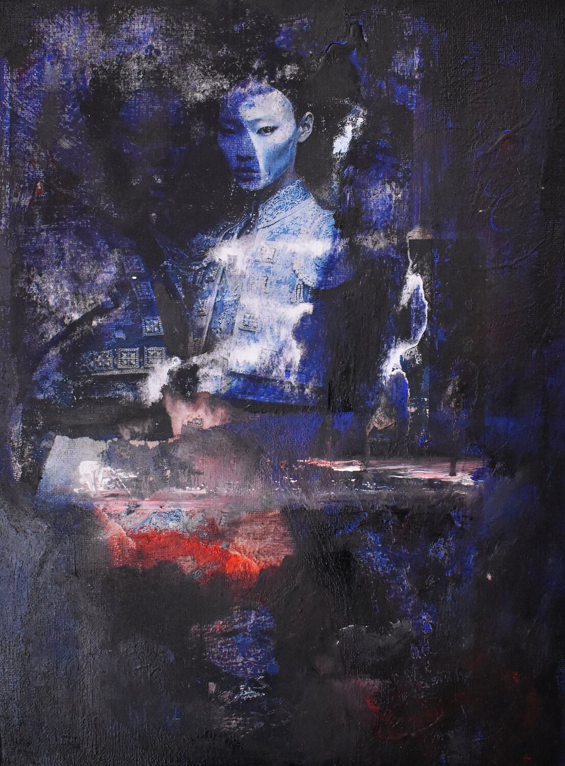 Mujer Japonesa Roberto Gutiérrez Currás Original painting for sale