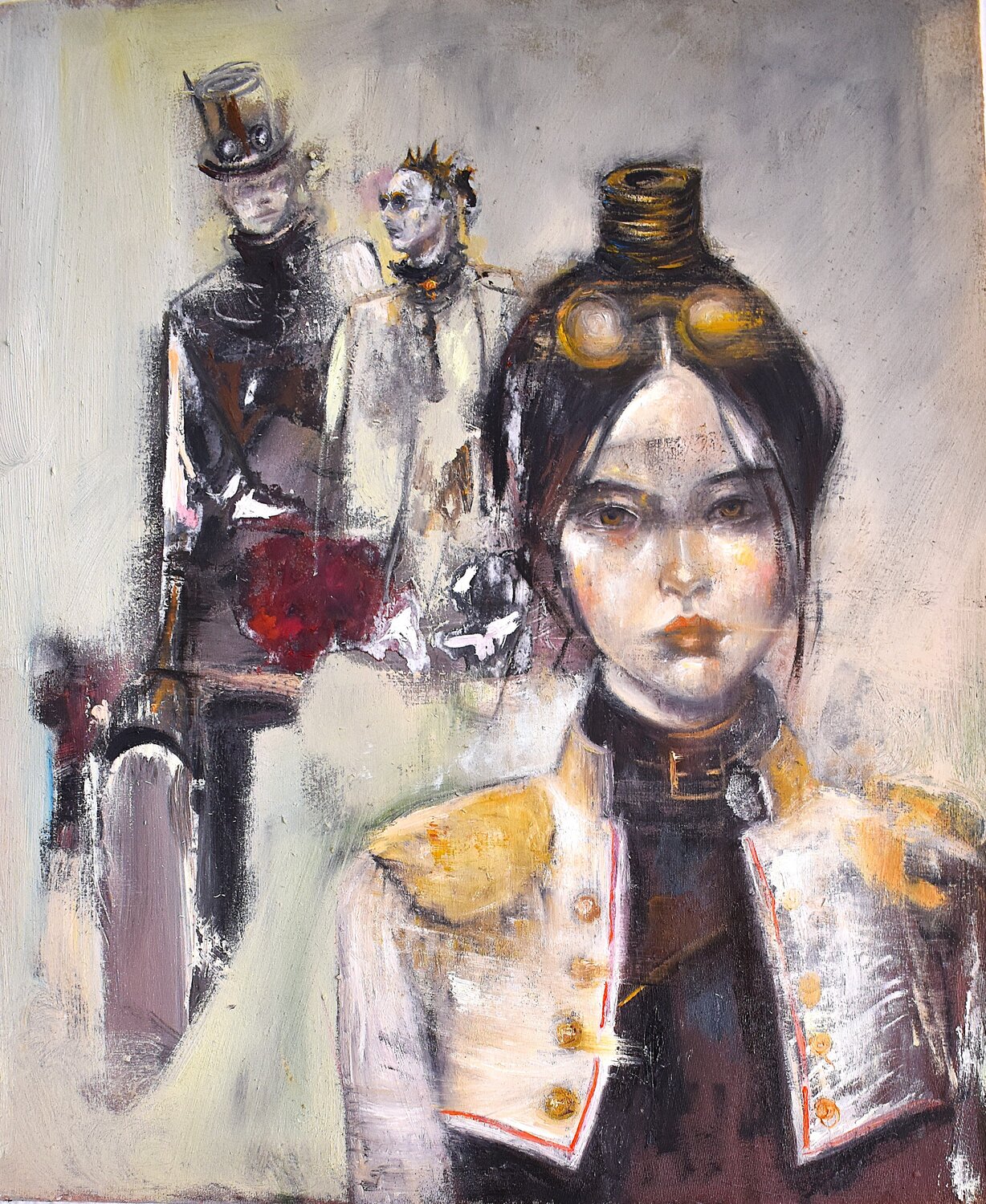 Los viajeros Roberto Gutiérrez Currás Original painting for sale