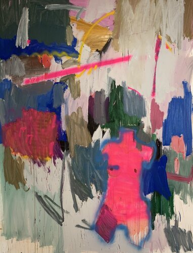 pink torso among flowers by Petro Hrytsiuk, Painting for Sale on Select