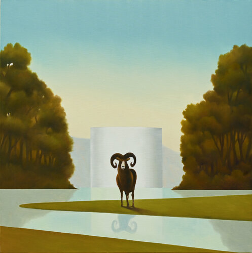 Luogo d'incontro by Cesare Reggiani, Painting for Sale on Select