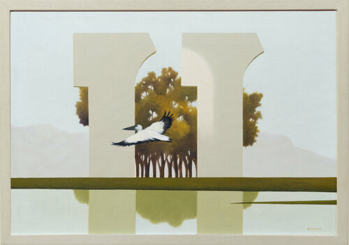 Pellicano dell'arco by Cesare Reggiani, Painting for Sale on Select