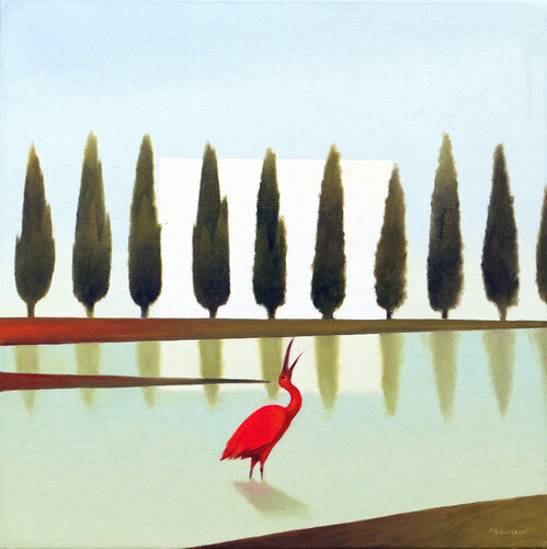 Il viale del canto by Cesare Reggiani, Painting for Sale on Select