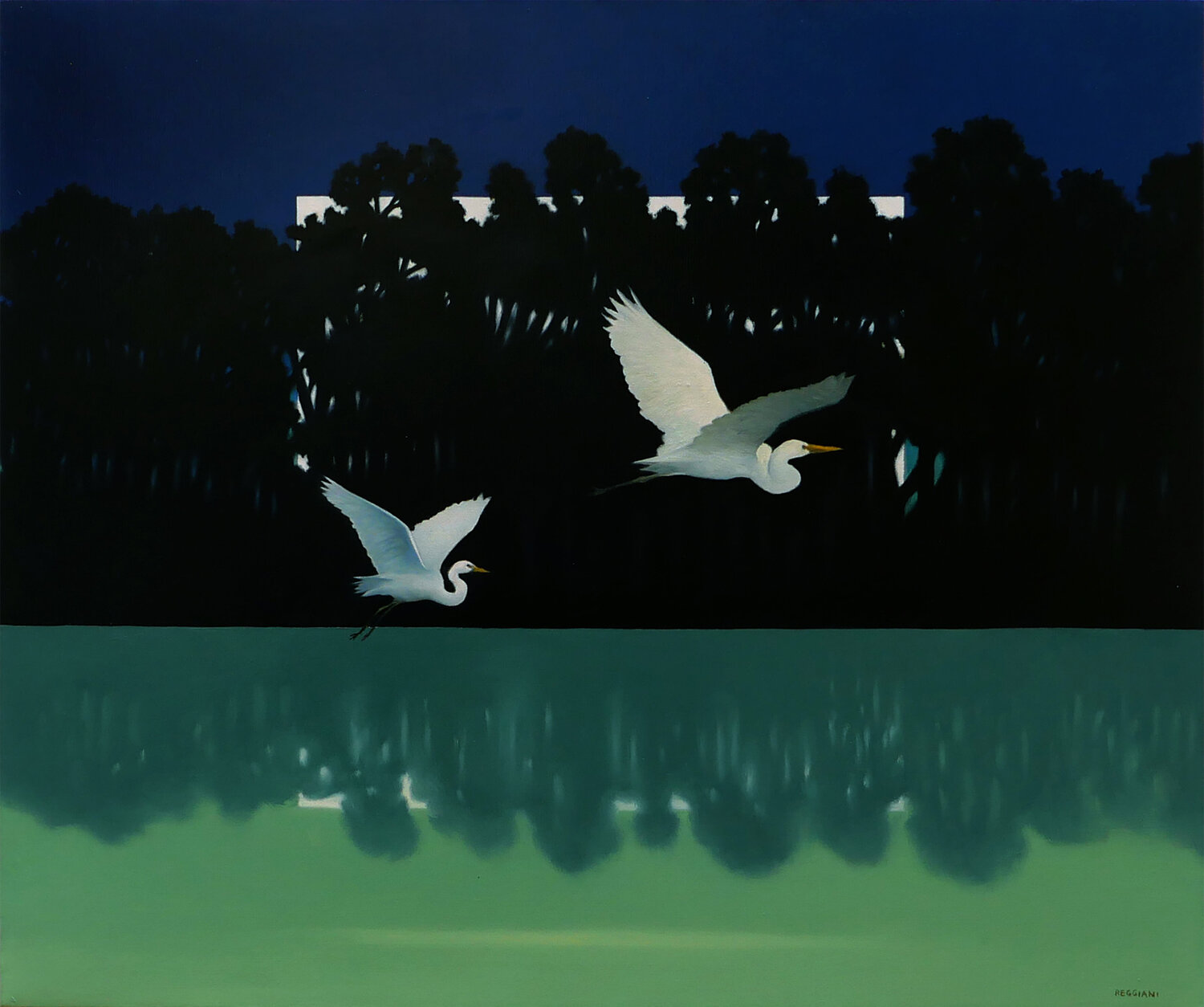 Passaggio notturno Cesare Reggiani Original painting for sale