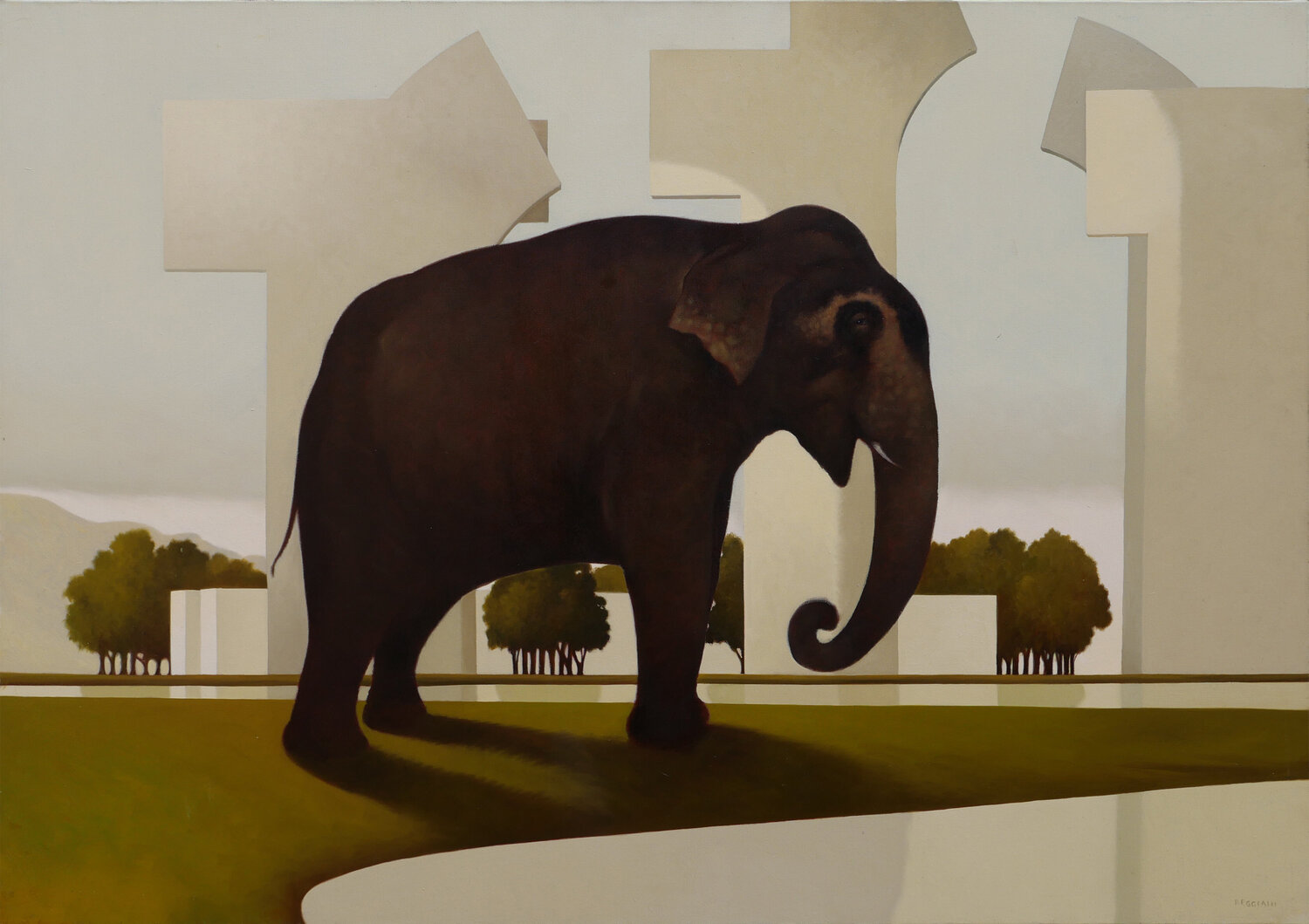 Elefante degli archi Cesare Reggiani Original painting for sale