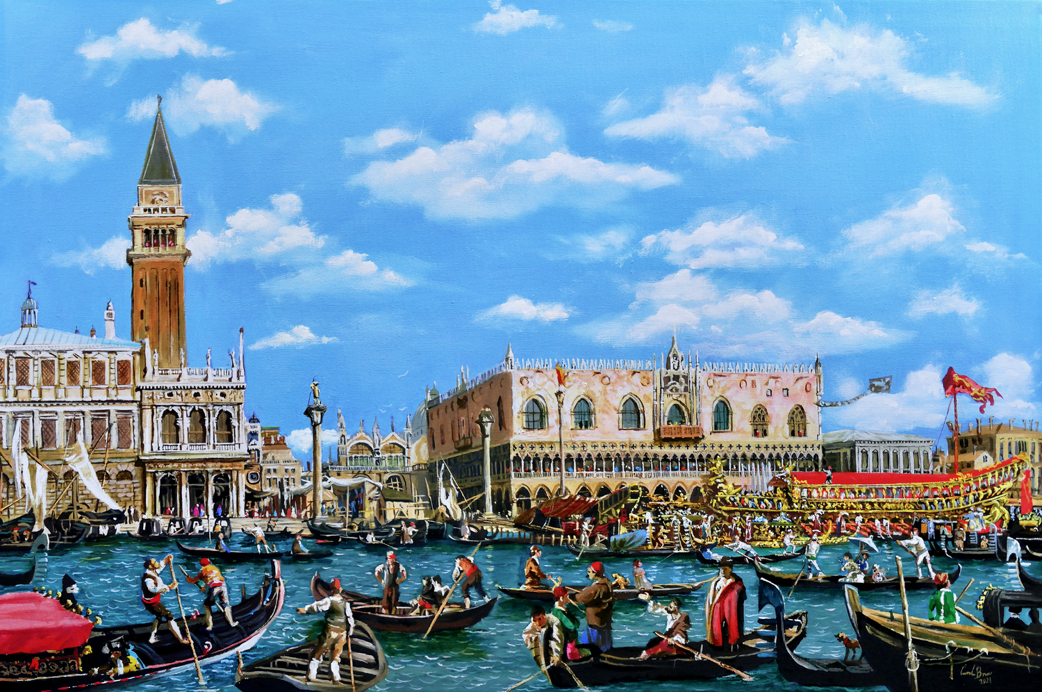 Venice of Canaletto Gordon Bruce Original painting for sale