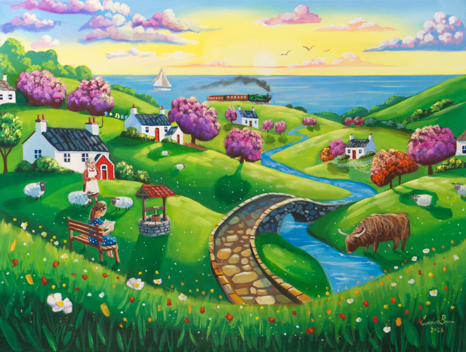 A Journey Through Summer Fields Gordon Bruce Original painting for sale