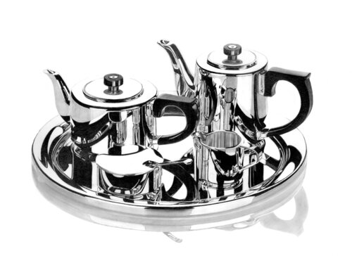 Chrome Tea Set #2 by Paul Stowe, Drawing for Sale on Select
