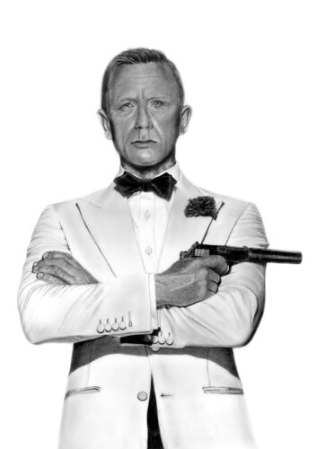 007 James Bond by Paul Stowe, Drawing for Sale on Select