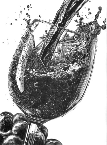 Red Wine Splash #2 by Paul Stowe, Drawing for Sale on Select