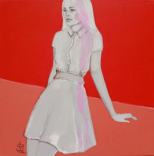 INTO THE RED ROOM by Petra Kaindel, Painting for Sale on Select