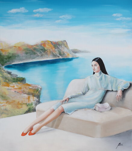 DER EINZIGE ORT OHNE IDIOTEN by Petra Kaindel, Painting for Sale on Select