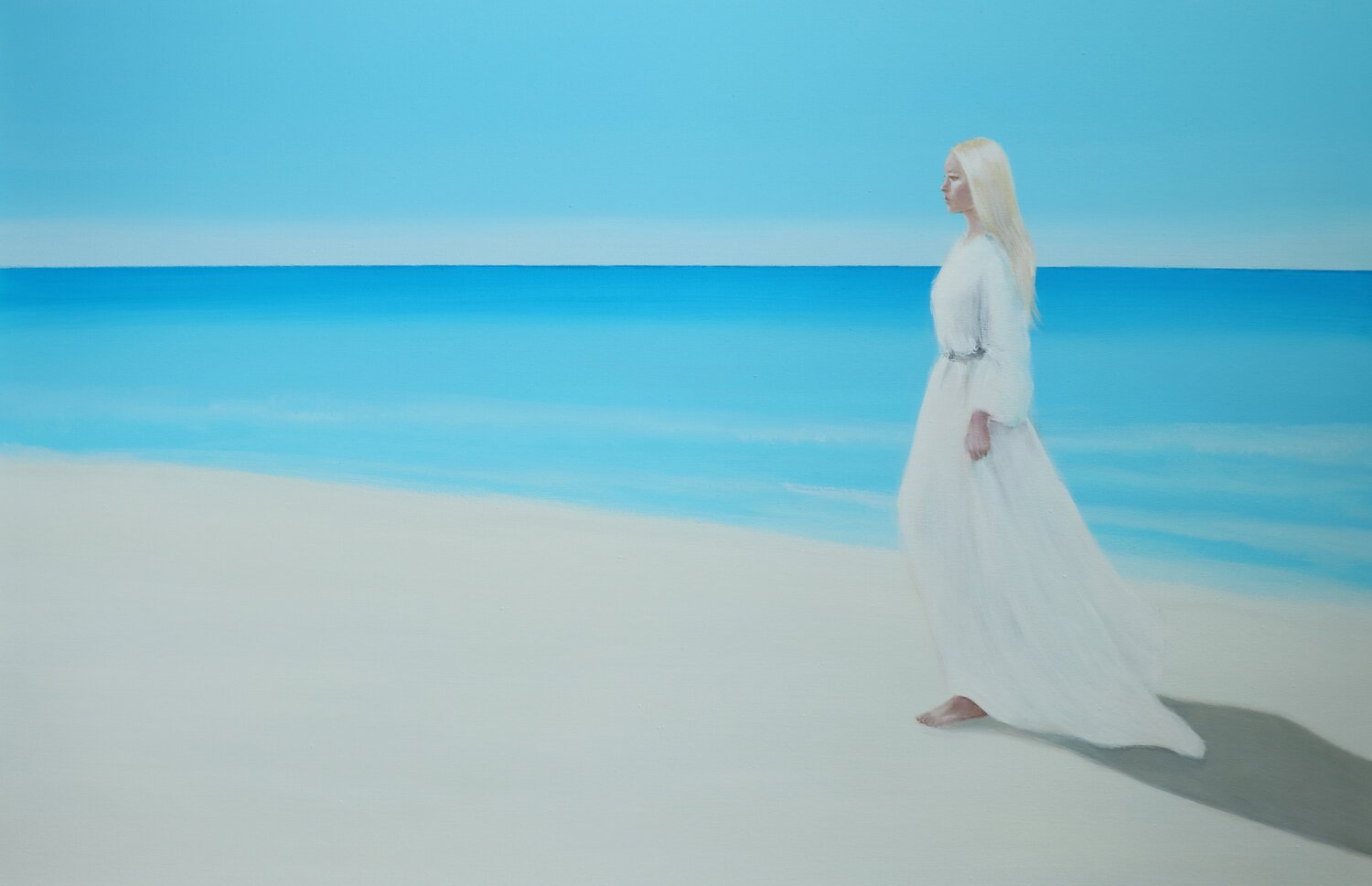 WHITE BEACH Petra Kaindel Original painting for sale