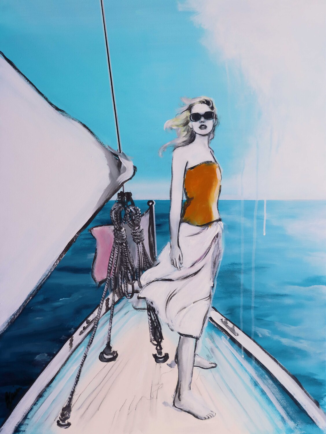SAILING Petra Kaindel Original painting for sale